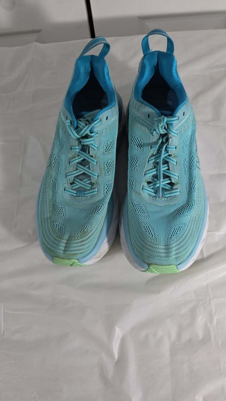 Hoka One One Womens Bondi 6 Blue Green Mesh Running Sneakers Size 9.5